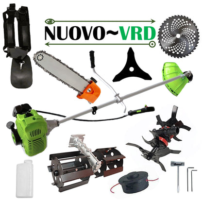 CULTIVATOR PREMIUM+CAP DRUJBA+PRASITOARE+Motocoasa NUOVO-VRD Green Fuel-Efficient 3.4CP, Disc Vidia, Disc Stea, accesorii incluse