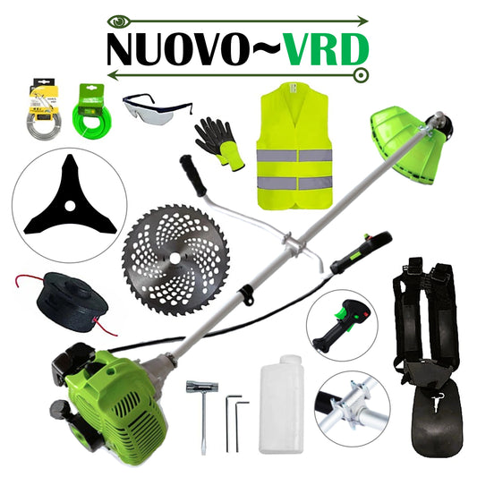 SET Motocoasa NUOVO-VRD Green Fuel-Efficient 3.4CP, Disc Vidia, Disc Stea, EXTRA ACCESORII incluse