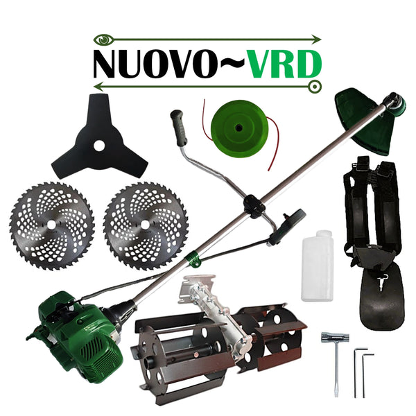 PRASITOARE+Motocoasa NUOVO-VRD VERDE 6CP, 2xDisc Vidia, Disc Stea, accesorii incluse