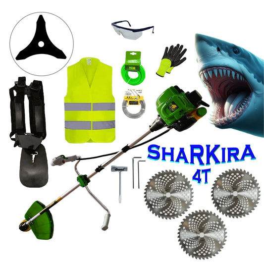 Motocoasa 4 Timpi SHARKIRA T-5600-PP, 7.5CP, + Sisteme Taiere, 3*Vidia D230mm, EXTRA Accesorii Incluse