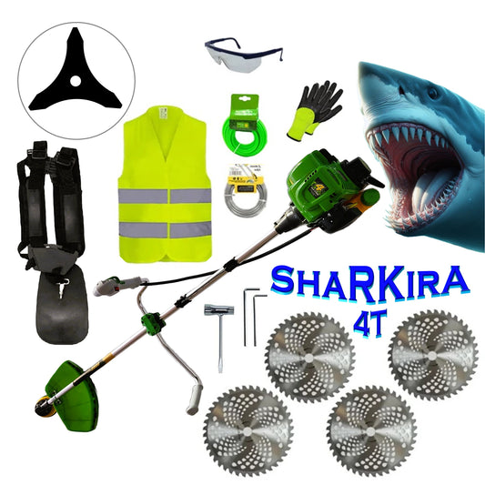 Motocoasa 4 Timpi SHARKIRA T-5600-PP, 7.5CP, + Sisteme Taiere, 4*VIDIA D230mm, EXTRA Accesorii Incluse