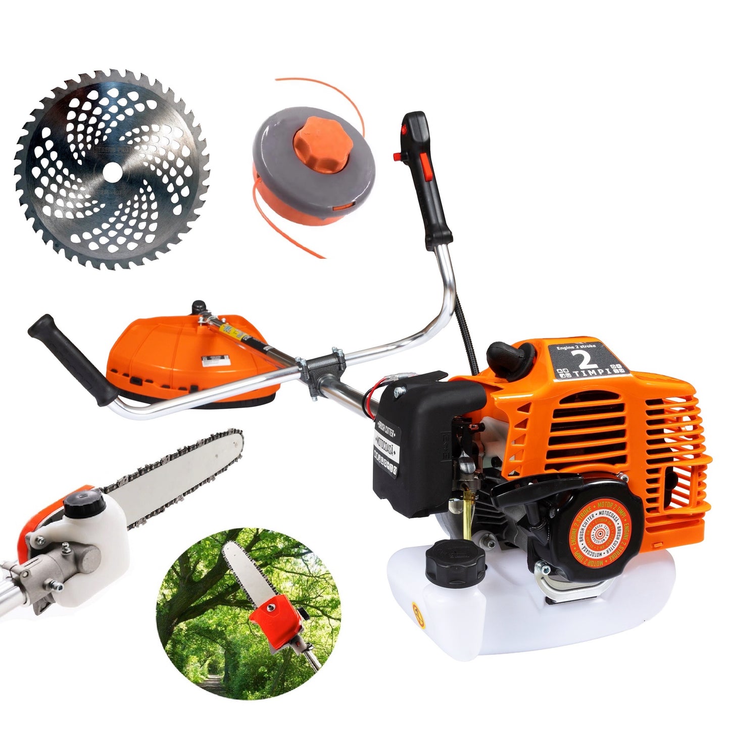 Set Motocoasa WOLFSTAR GTS6HP-BM-2T, 9.8CP + Cap tip Drujba pentru Crengi + Extra Disc Vidia