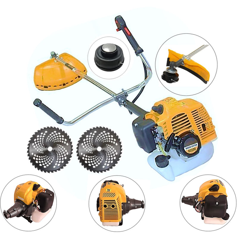 Motocoasa 7CP WolfSTAR, 5.5kW, in Set Tambur Fir +Accesorii + 2xDisc Vidia D230, R5500-YELLOW