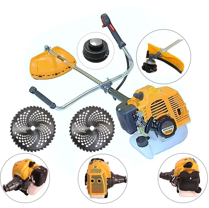 Motocoasa 7CP WolfSTAR, 5.5kW, in Set Tambur Fir +Accesorii + 2xDisc Vidia D255, R5500-YELLOW