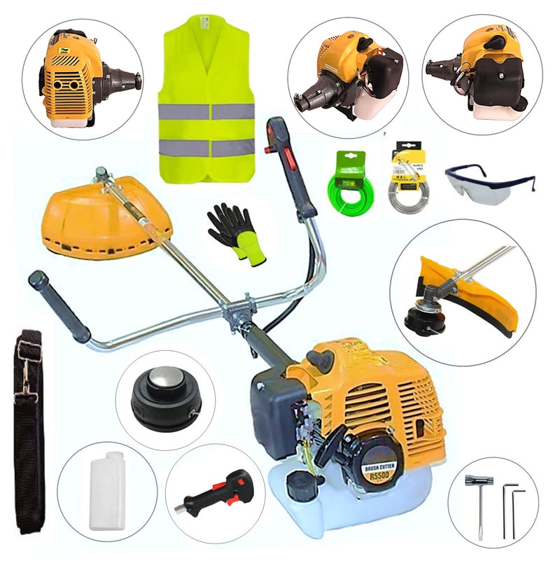 SET Motocoasa 7CP WolfSTAR, 5.5kW, in Set Tambur Fir + Accesorii, R5500, YELLOW, +EXTRA Accesorii