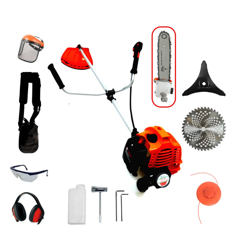 SEZONUL-OFERTELOR Set Motocoasa WolfSTAR RED 6100, 6.1 kW, cu Accesorii, + Angrenaj Tip Drujba