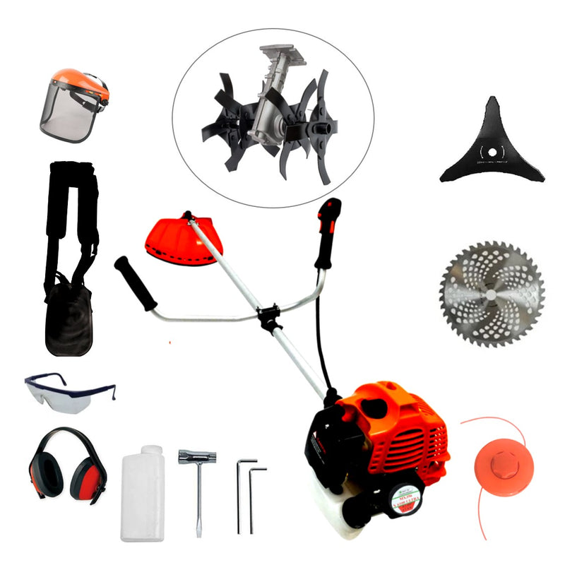 Set Motocoasa WolfSTAR RED 6100, 6.1 kW, cu Accesorii, + Angrenaj Tip Cultivator