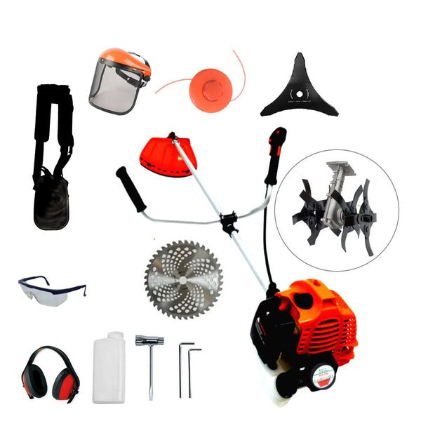 *PROMO* Set Motocoasa WolfSTAR RED 6100, 6.1 kW, cu Accesorii, + Angrenaj Tip Cultivator