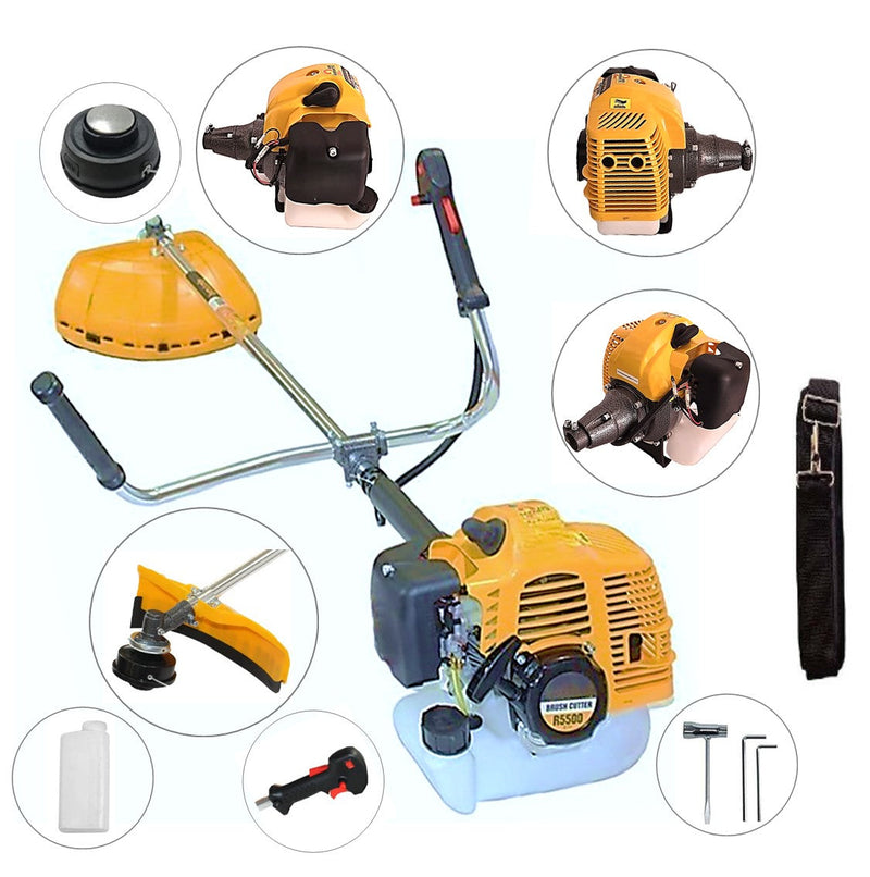 SEZONUL-OFERTELOR SET Motocoasa 7CP WolfSTAR, 5.5kW, in Set Tambur Fir + Accesorii, R5500, YELLOW, + PRASITOARE