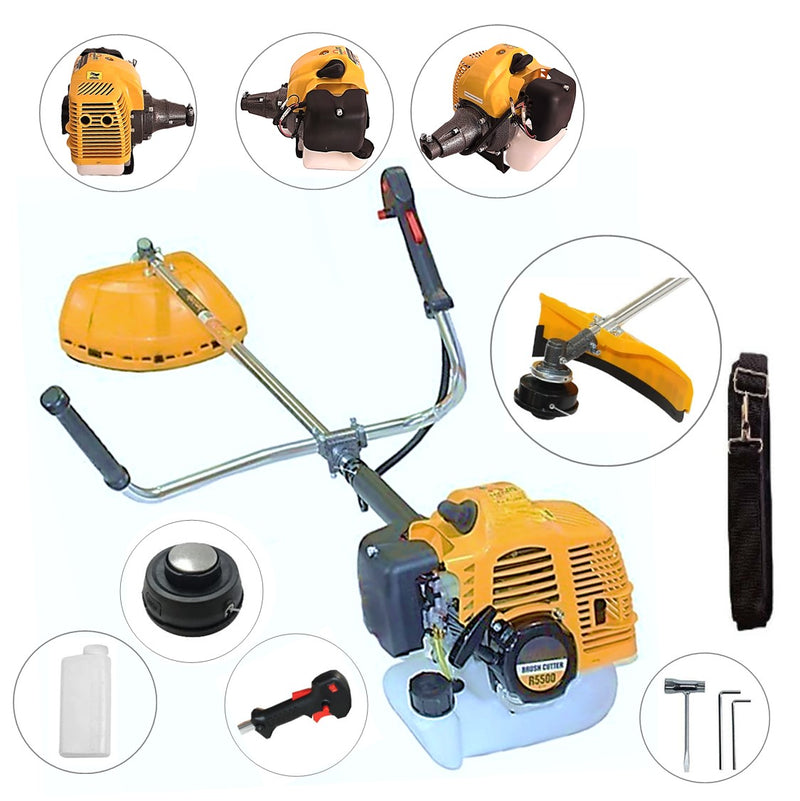 Motocoasa 7CP WolfSTAR, 5.5kW, in Set Tambur Fir +Accesorii + 2xDisc Vidia D230, R5500-YELLOW