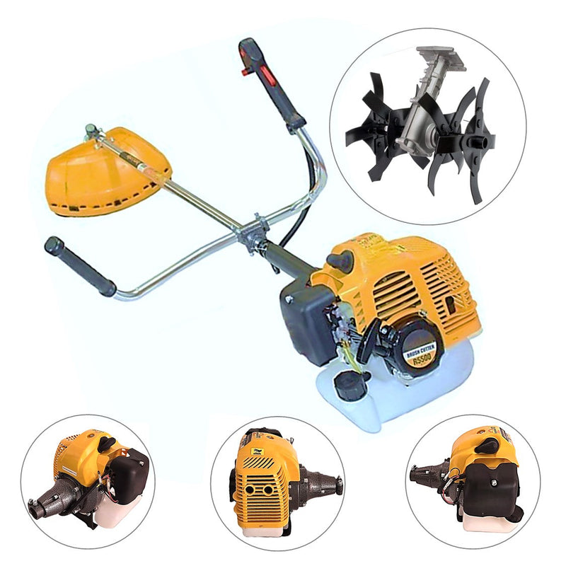 SEZONUL-OFERTELOR SET Motocoasa 7CP WolfSTAR, 5.5kW, in Set Tambur Fir + Accesorii, R5500, YELLOW, + CULTIVATOR