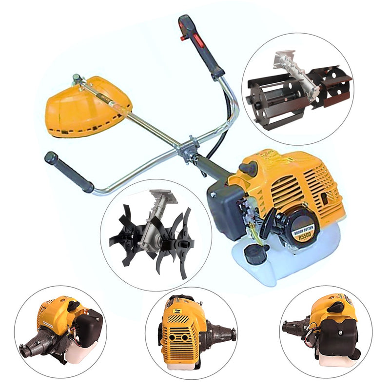 SET Motocoasa 7CP WolfSTAR, 5.5kW, in Set Tambur Fir + Accesorii, R5500, YELLOW, +PRASITOARE, +CULTIVATOR