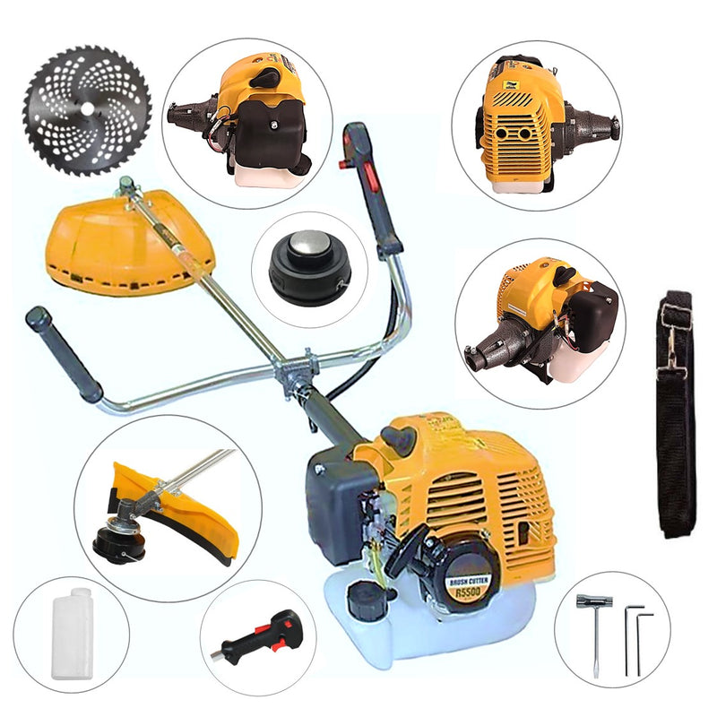 Motocoasa 7CP WolfSTAR, 5.5kW, in Set Tambur Fir +Accesorii + 1xDisc Vidia D230, R5500-YELLOW