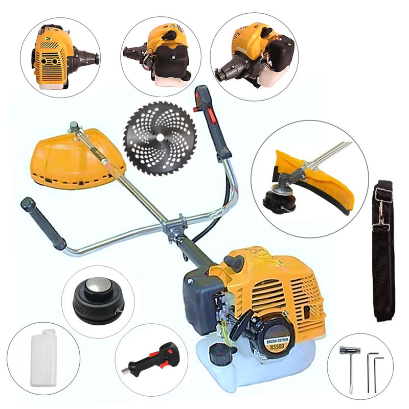 Motocoasa 7CP WolfSTAR, 5.5kW, in Set Tambur Fir +Accesorii + 1xDisc Vidia D230, R5500-YELLOW