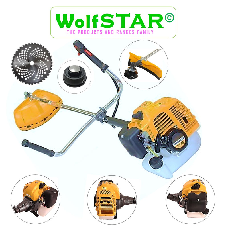 Motocoasa 7CP WolfSTAR, 5.5kW, in Set Tambur Fir +Accesorii + 1xDisc Vidia D230, R5500-YELLOW