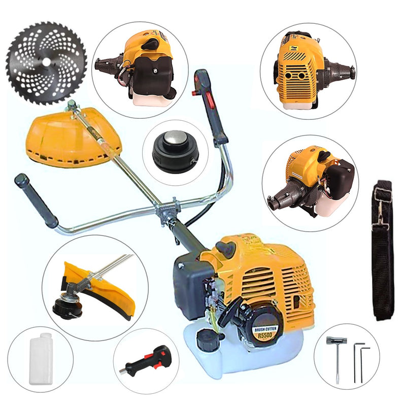 Motocoasa 7CP WolfSTAR, 5.5kW, in Set Tambur Fir +Accesorii + 1xDisc Vidia D255, R5500-YELLOW