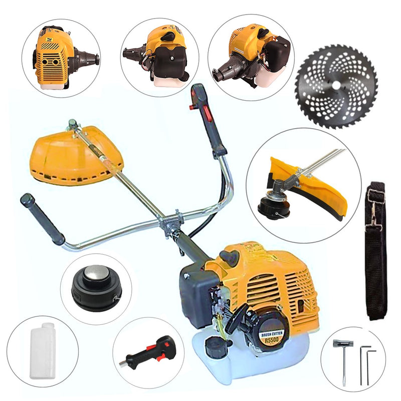 Motocoasa 7CP WolfSTAR, 5.5kW, in Set Tambur Fir +Accesorii + 1xDisc Vidia D255, R5500-YELLOW