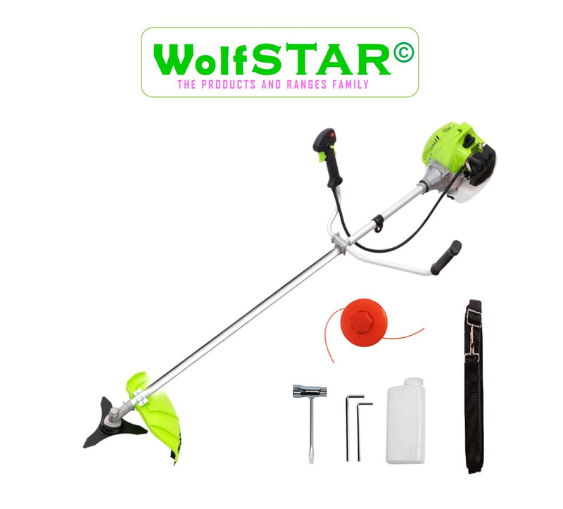 *Pret B2B pentru Retail* Motocoasa 5.6kW WolfSTAR, Set cu Tambur Fir + Disc Metal 3 lame, X5600PRO, VERDE