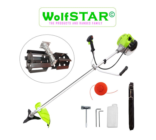 Motocoasa WolfSTAR, 5.6kW, Set cu Tambur Fir + Disc Metal 3 lame,+Prasitoare, X5600PRO