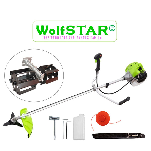 Motocoasa 5.6kW, WolfSTAR, SET cu Tambur Fir + Disc Metal 3 lame,+Prasitoare, X5600PRO