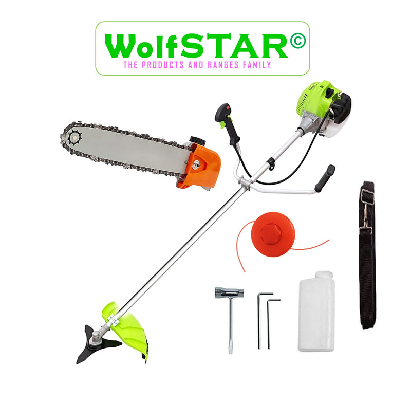 Pret B2B pentru Retail - Motocoasa 8CP WolfSTAR, Set cu Tambur Fir + Disc Metal 3 lame, X5600PRO, VERDE, +CAP DRUJBA