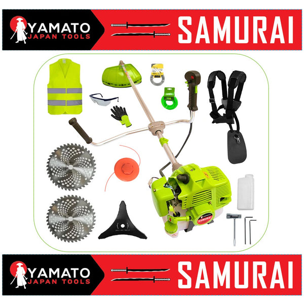 SET Motocoasa YAMATO SAMURAi 6.57CP, 9000Rpm, 2 x Discuri Vidia, EXTRA Accesorii