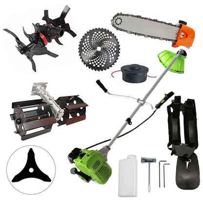 CULTIVATOR PREMIUM+CAP DRUJBA+PRASITOARE+Motocoasa NUOVO-VRD Green Fuel-Efficient 3.4CP, Disc Vidia, Disc Stea, accesorii incluse
