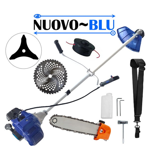 CAP DRUJBA+Motocoasa NUOVO-BLUe Fuel-Economy 3.4CP, Disc Vidia, Disc Stea, accesorii incluse