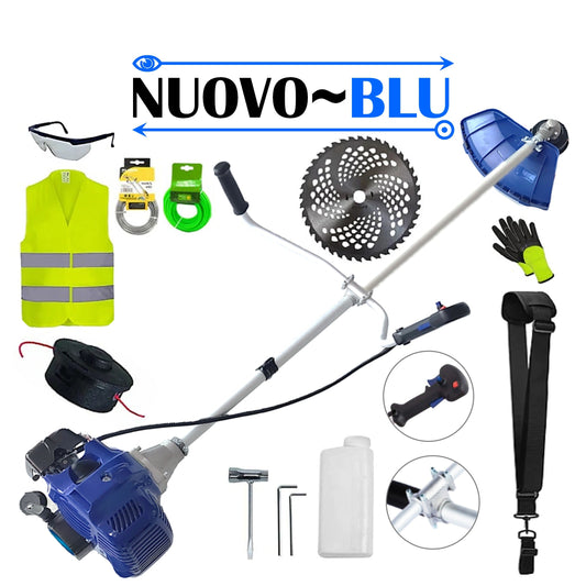 SET Motocoasa NUOVO-BLUe Fuel-Economy 3.4CP, Disc Vidia, Disc Stea, EXTRA ACCESORII incluse