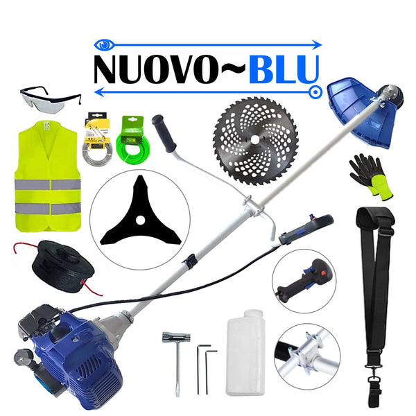 SET Motocoasa NUOVO-BLUe Fuel-Economy 3.4CP, Disc Vidia, Disc Stea, EXTRA ACCESORII incluse