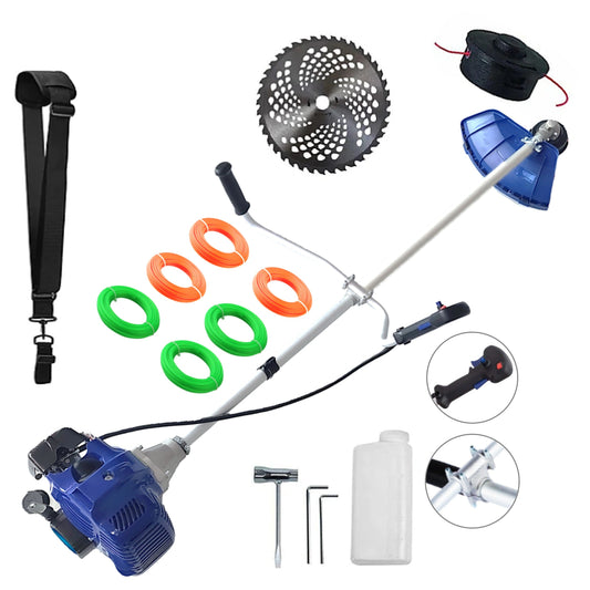 Motocoasa NUOVO-BLUe Fuel-Economy 3.4CP, Discuri si Accesorii incluse, SET FIR TAIERE