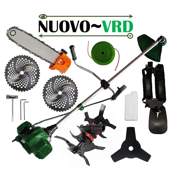 CULTIVATOR PREMIUM+CAP DRUJBA+Motocoasa NUOVO-VRD VERDE 6CP, 2xDisc Vidia, Disc Stea, accesorii incluse