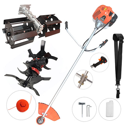 Motocoasa pe benzina WolfSTAR©, 6CP, 52cc, 11.000RPM, +PRASITOARE, CULTIVATOR PREMIUM