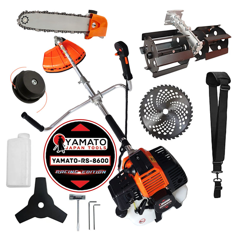 *PROMO* SET CAP DRUJBA+PRASITOARE+Motocoasa RS-8600 Multifunctionala YAMATO® Japan Tools, 6.3CP RACING EDITION, cu 2xDisc, accesorii