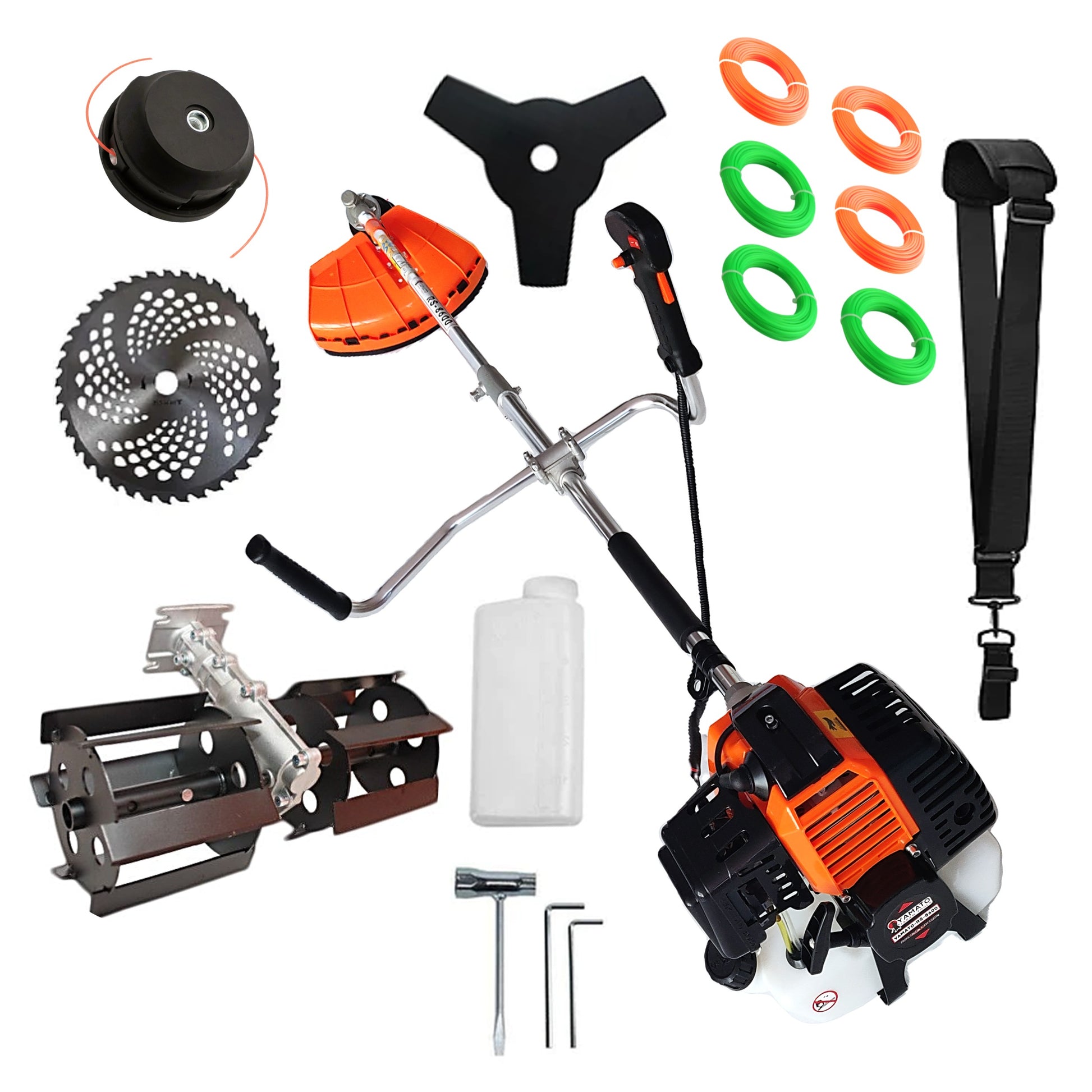 SET PRASITOARE+Motocoasa RS-8600 Multifunctionala YAMATO® Japan Tools, 6.3CP RACING EDITION, accesorii + EXTRA Fir-Taiere