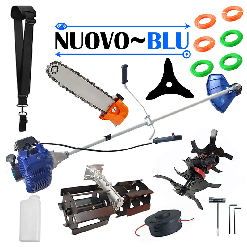 PRIMAVARA-OFERTELOR SET Motocositoare NUOVO-BLUe Fuel-Economy 3.4CP, Disc Stea, +CULTIVATOR PREMIUM, +CAP DRUJBA, +PRASITOARE, EXTRA FIR TAIERE