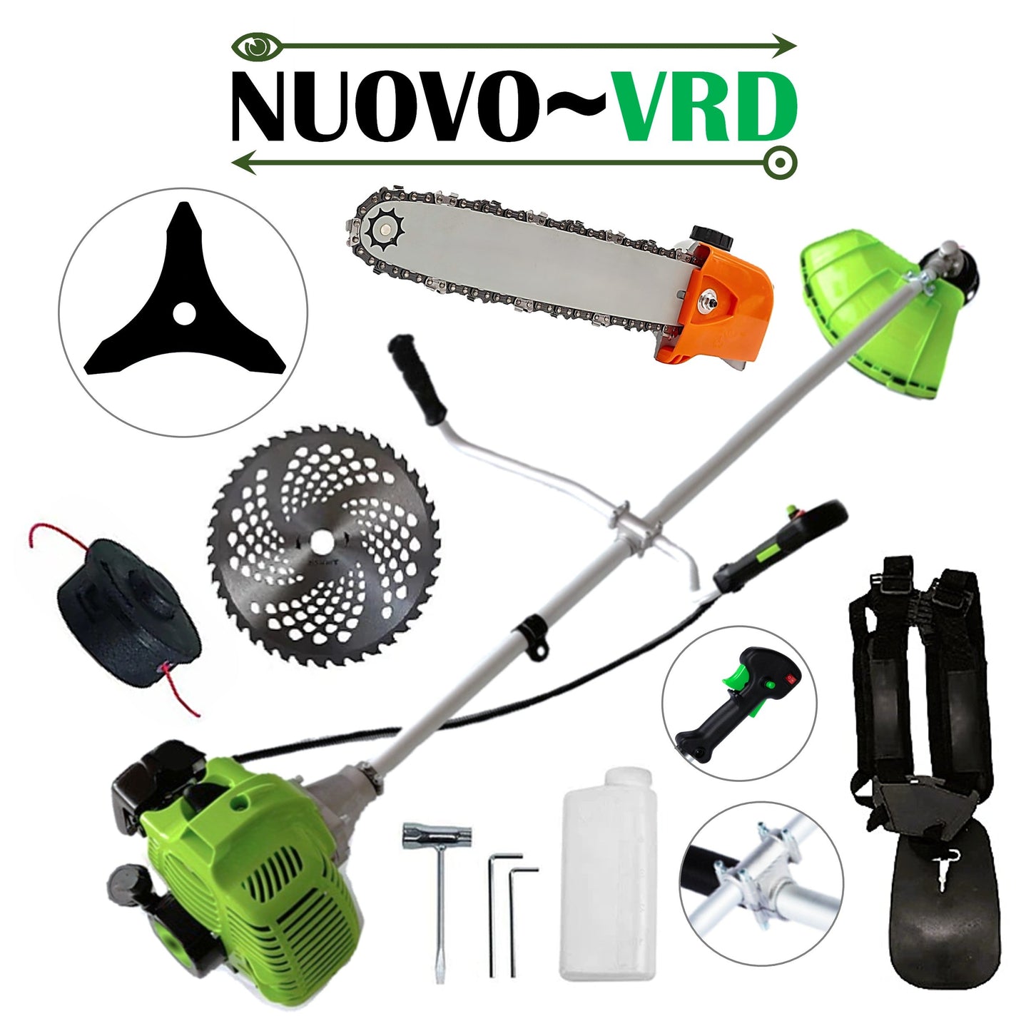 Motocositoare pe benzina NUOVO-VRD Green Fuel-Efficient 3.4CP, Disc Vidia+Stea, accesorii incluse, + CAP DRUJBA
