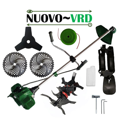 Motocositoare pe benzina NUOVO-VRD 6CP Verde, 2xDisc Vidia, Disc Stea, accesorii incluse, +CULTIVATOR PREMIUM