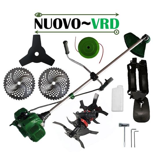 Motocositoare pe benzina NUOVO-VRD 6CP Verde, 2xDisc Vidia, Disc Stea, accesorii incluse, +CULTIVATOR PREMIUM
