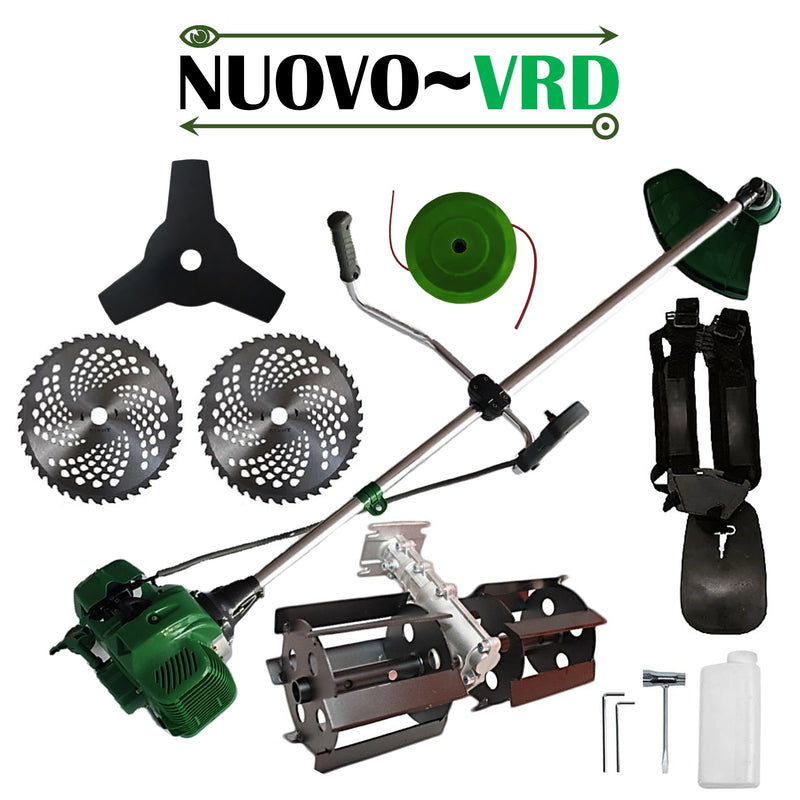 SEZONUL-OFERTELOR PRASITOARE + Motocositoare pe benzina NUOVO-VRD 6CP Verde, 2xDisc Vidia, Disc Stea, accesorii incluse