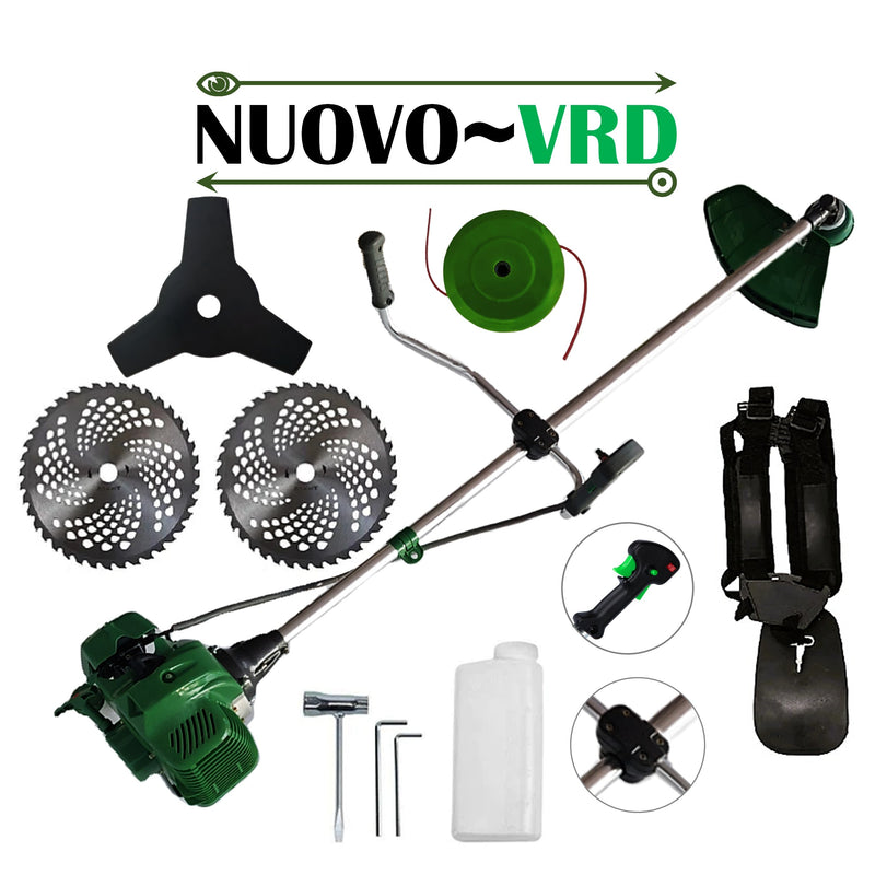 SEZONUL-OFERTELOR Cositoare pe benzina NUOVO-VRD 6CP Verde, Disc Stea, 2xDisc Vidia, accesorii incluse, +PRASITOARE, +CAP DRUJBA