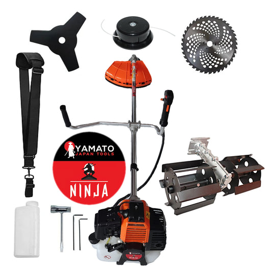 SET PRASITOARE+Motocositoare Multifunctionala YAMATO® JAPAN TOOLS Model NINJA-6CP, Negru-Portocaliu, accesorii incluse