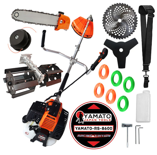 SET PRASITOARE+ANGRENAJ DRUJBA+Motocositoare RS-8600 YAMATO® Japan Tools, 6.3CP RACING EDITION, OrangeBLACK, accesorii+EXTRA Fir Taiere