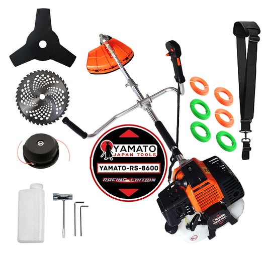 SET Motocositoare RS-8600 Multifunctionala YAMATO® Japan Tools, 6.3CP RACING EDITION, OrangeBLACK, accesorii+Discuri, EXTRA-FIR TAIERE