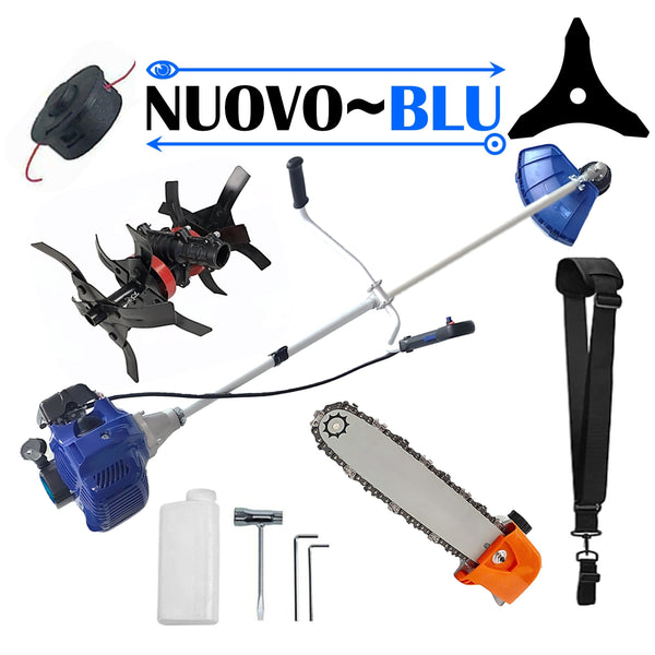 SET Motocositoare NUOVO-BLUe Fuel-Economy 3.4CP, Disc Stea, accesorii incluse, +CULTIVATOR PREMIUM, +CAP DRUJBA