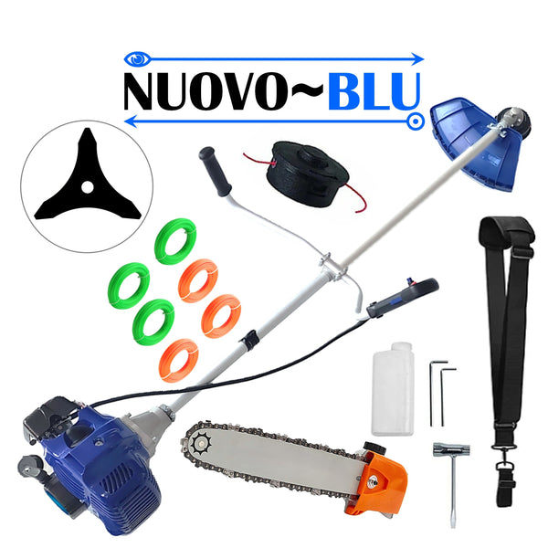 Motocositoare pe benzina NUOVO-BLUe Fuel-Economy 3.4CP, Disc Stea, accesorii incluse, + CAP DRUJBA, EXTRA FIR TAIERE