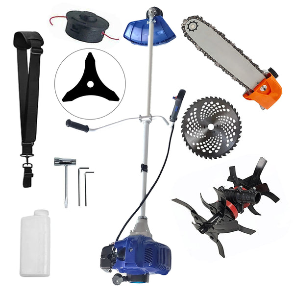 SET Motocositoare NUOVO-BLUe Fuel-Economy 3.4CP, Disc Vidia, Disc Stea, accesorii incluse, +CULTIVATOR PREMIUM, +CAP DRUJBA