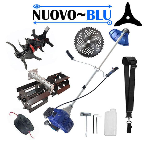 SET Motocositoare NUOVO-BLUe Fuel-Economy 3.4CP, Disc Vidia, Disc Stea, accesorii incluse, +PRASITOARE, +CULTIVATOR PREMIUM