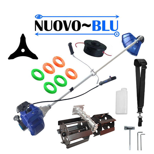 PRASITOARE + Motocositoare NUOVO-BLUe Fuel-Economy 3.4CP, Disc Stea, accesorii incluse, EXTRA FIR TAIERE