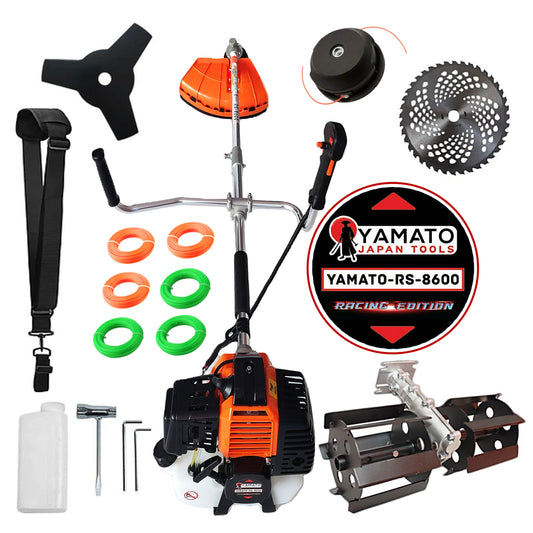 SET PRASITOARE+Motocositoare RS-8600 Multifunctionala YAMATO® Japan Tools, 6.3CP RACING EDITION, OrangeBLACK, accesorii, +EXTRA Fir-Taiere